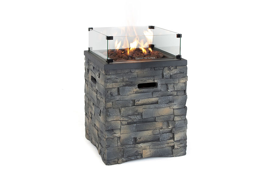 Kalos square stone gas outdoor patio fire pit